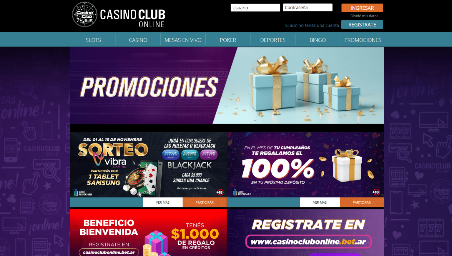 Bono sin depósito casino online Argentina